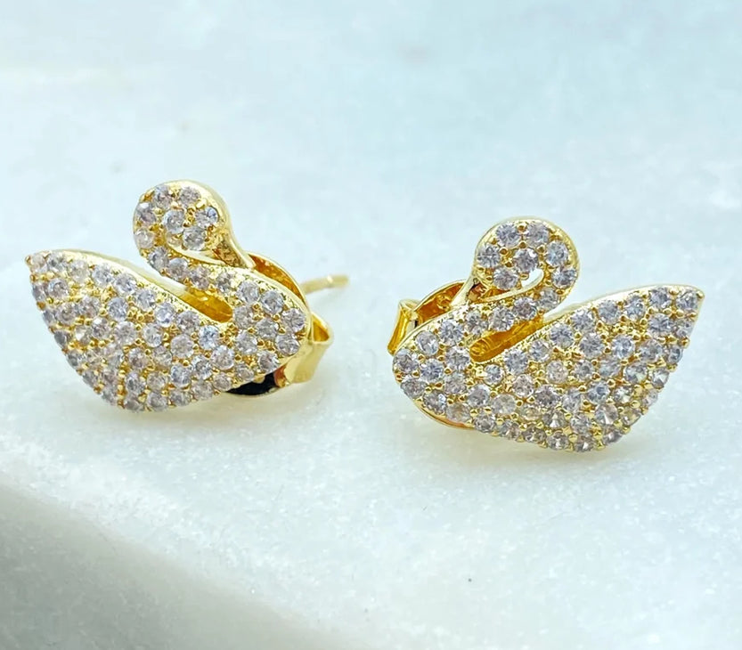Swan Stud Earrings