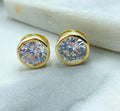 Bezal Round Stud Earrings