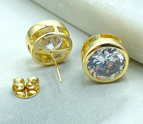 Bezal Round Stud Earrings