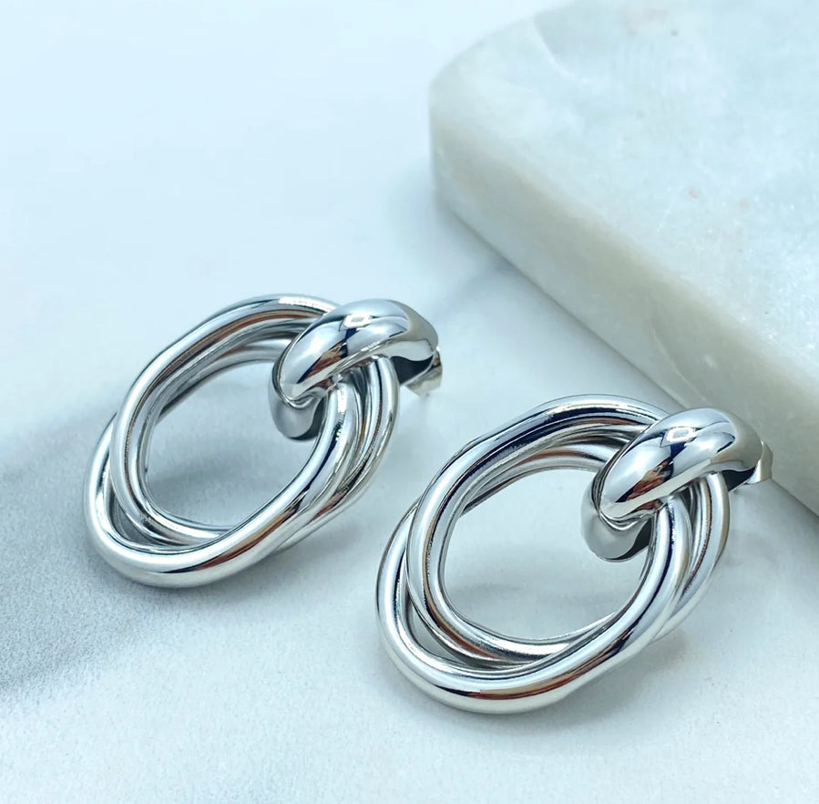 Twisted Oval Layer Earrings
