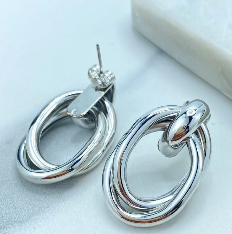 Twisted Oval Layer Earrings