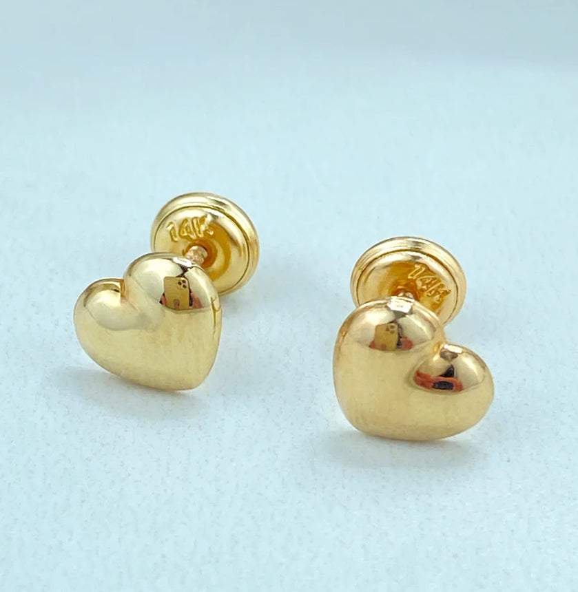 Solid Gold Heart Earrings