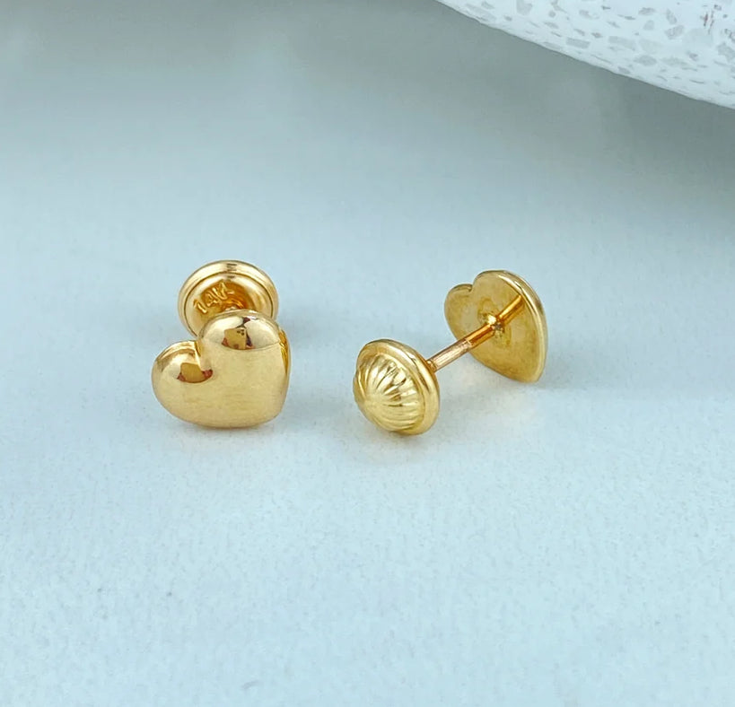 Solid Gold Heart Earrings